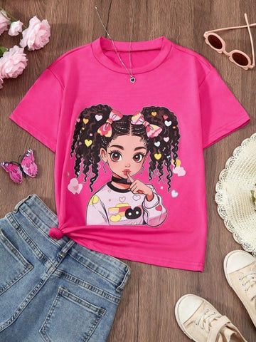 Curly Hairs Girl Graphic Tee